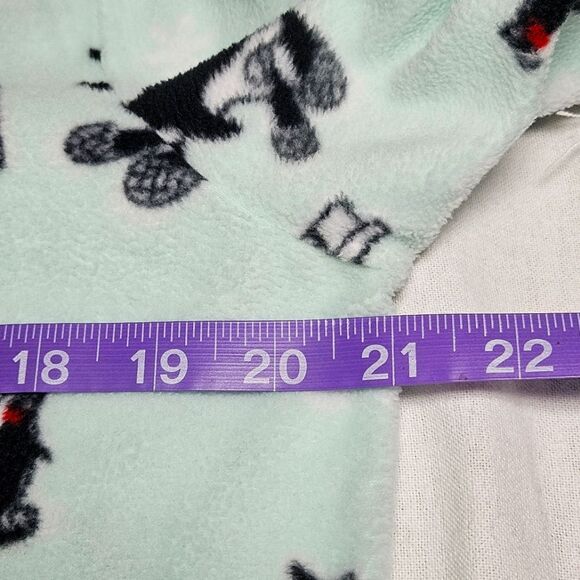 Nick & Nora Mint Green Polka-dots & Winter Penguins One Piece Zip Front Pajamas - Picture 7 of 15